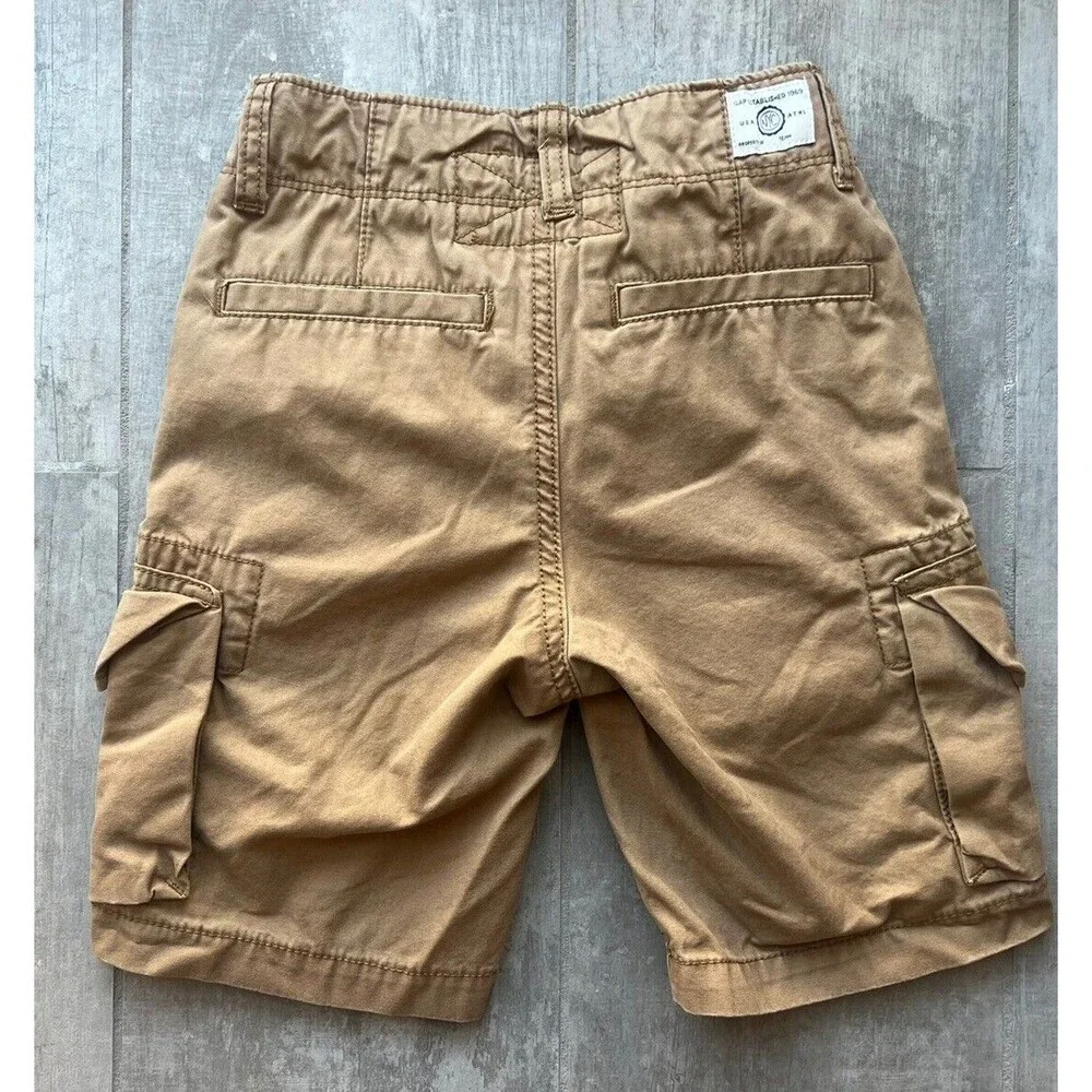 GAP Kids Boys Cargo Shorts Khaki Tan Caramel Casual School Everyday 6 Regular